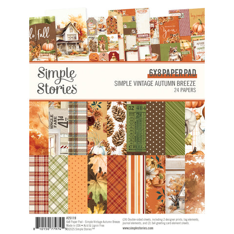 Simple Stories -Simple Vintage Autumn Breeze- 6x8 Paper Pad
