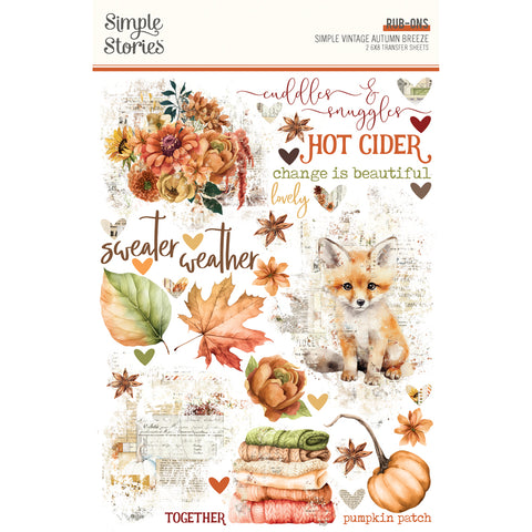Simple Stories -Simple Vintage Autumn Breeze - Rub On Transfers