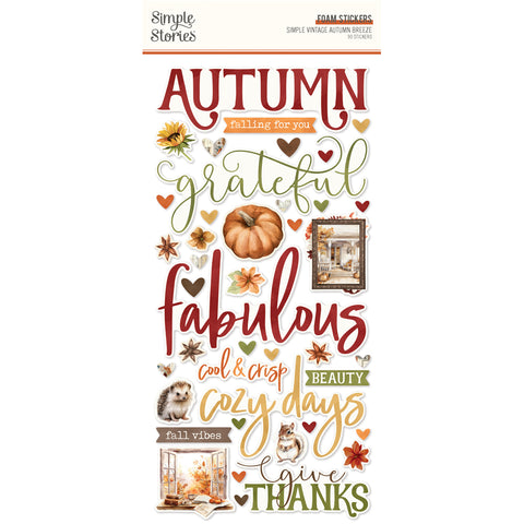 Simple Stories - Simple Vintage Autumn Breeze - Foam Stickers