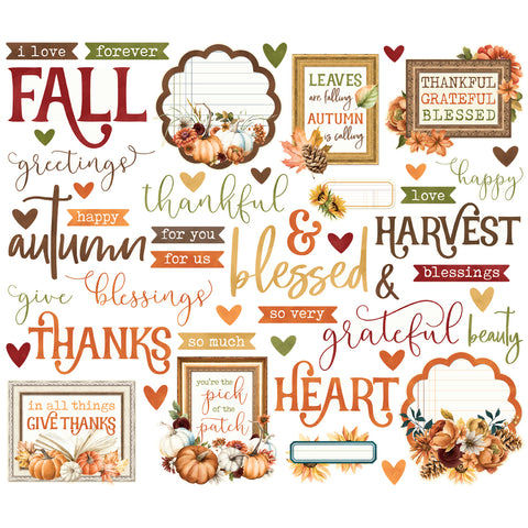 Simple Stories - Simple Vintage Autumn Breeze - Sentiment Bits & Pieces