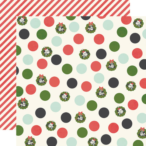 Simple Stories - Classic Mouse Christmas - 12x12 Single Sheet - Happy Holly Days