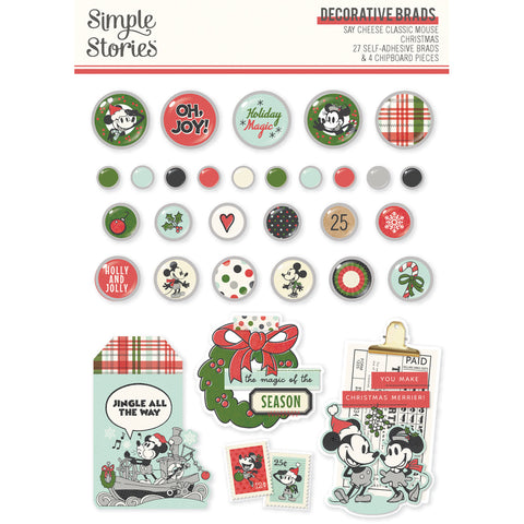 Simple Stories - Classic Mouse Chrstimas - Decorative Brads