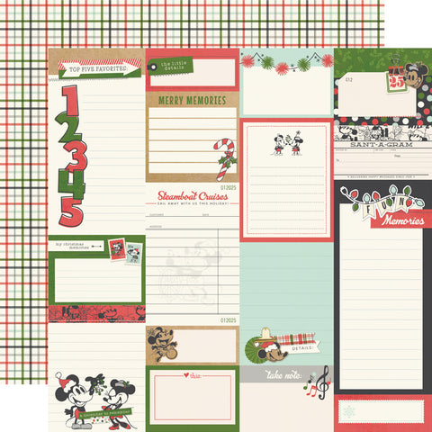 Simple Stories - Classic Mouse Christmas - 12x12 Single Sheet - Journal Elements