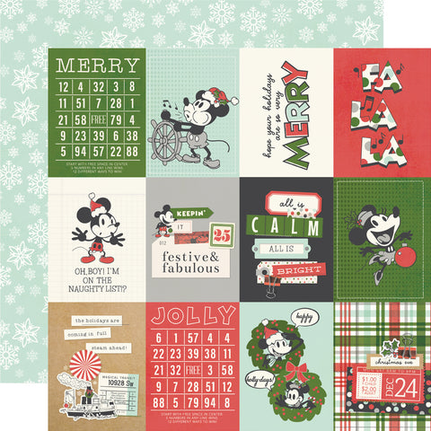 Simple Stories - Classic Mouse Christmas - 12x12 Single Sheet - 3x4 Elements
