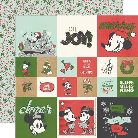 Simple Stories - Classic Mouse Christmas - 12x12 Single Sheet - 2x2 / 4x4 Elements