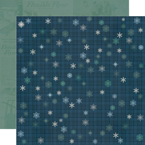 Simple Stories - Simple Vintage Flannel Season  - 12x12 Single Sheet - Ready. Set. Snow