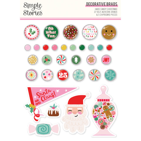 Simple Stories - Hard Candy Christmas - Decorative Brads