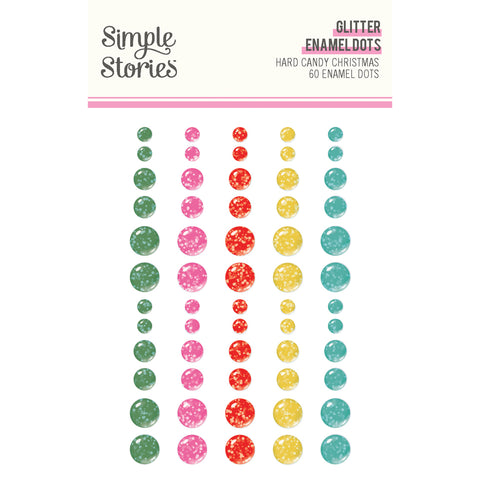 Simple Stories - Hard Candy Christmas - Glitter Enamel Dots
