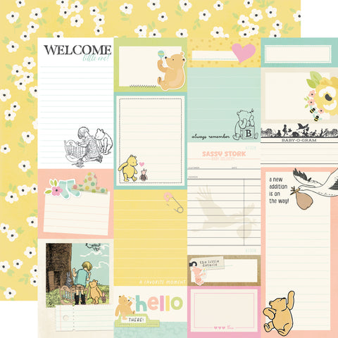 Simple Stories - Say Cheese Classic Pooh Baby - 12x12 Single Sheets - Journal Elements