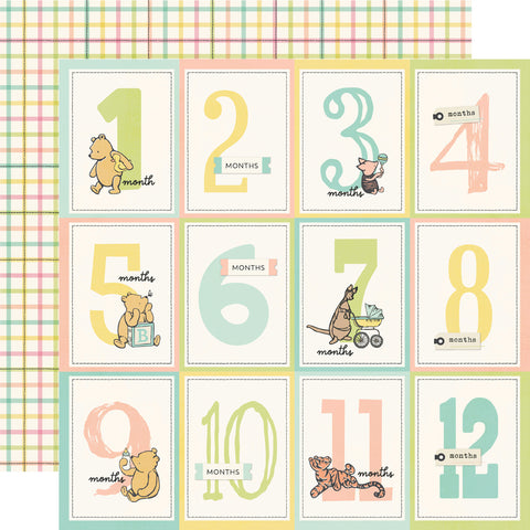 Simple Stories - Say Cheese Classic Pooh Baby - Single Sheet 3x4 Month Elements
