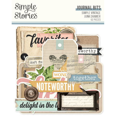 Simple Stories - Simple Vintage Junk Drawer - Journal Bits & Pieces