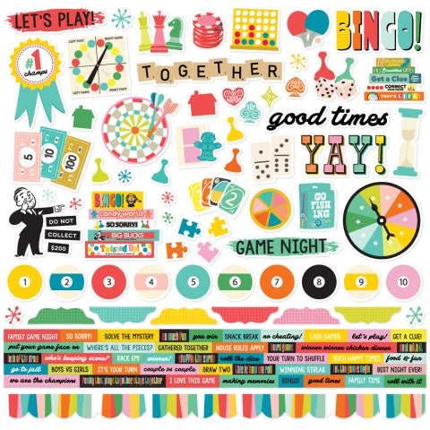 Simple Stories - Game Night - 12x12 Sticker Sheet