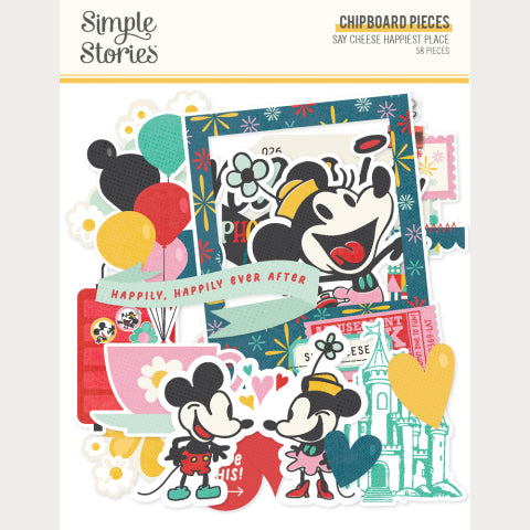 Simple Stories - Say Cheese Happiest Place - Chipboard Pieces