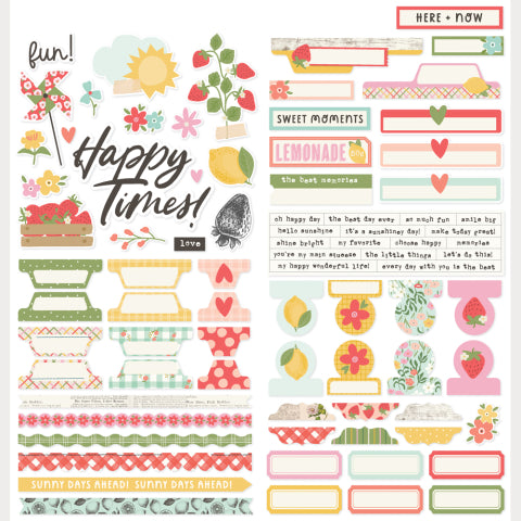 Simple Stories - Pink Lemonade - Cardstock Stickers / Basics