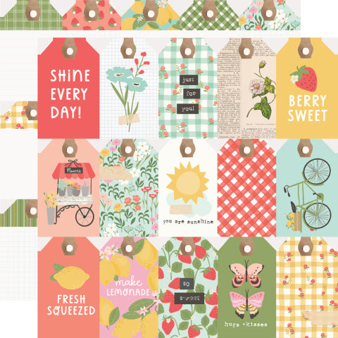 Simple Stories - Pink Lemonade - 12x12 Single Sheets / Tag Elements