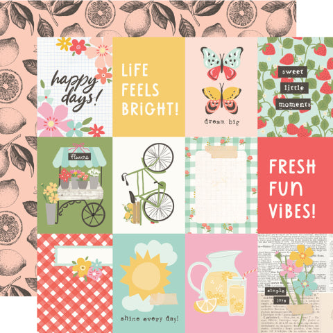Simple Stories - Pink Lemonade - 12x12 Single Sheets / 3x4 Elements