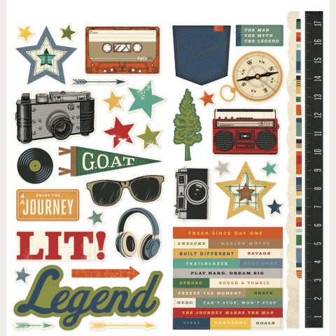 Simple Stories - Rustic Legend - Cardstock Stickers Icons