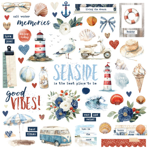Simple Stories - Sand & Sea - Chipboard Pieces