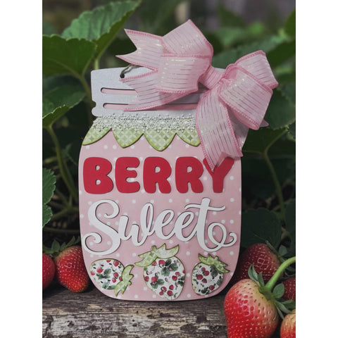 Berry Sweet Mason Jar Wooden Sign Kit - 11 Inches / Pre Order Shipping April 14)