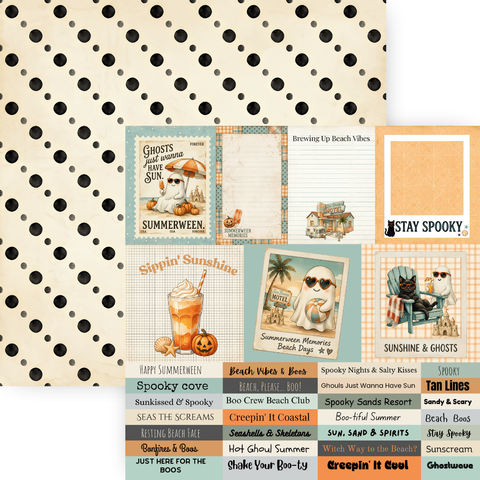 Country Craft Creations - Summerween Ghosts on Vacation / 27 Double-Sided 8x8 Papers