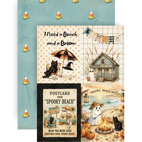 Country Craft Creations - Summerween Ghosts on Vacation - 6x8 / 27 Double-Sided 6x8 Papers SHIPPING AUGUST 1ST