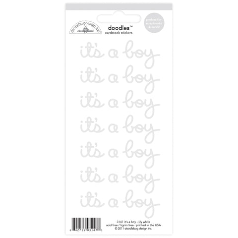 Doodlebug - Special Delivery Boy - Doodlebug Cardstock Stickers White Boy- 3147