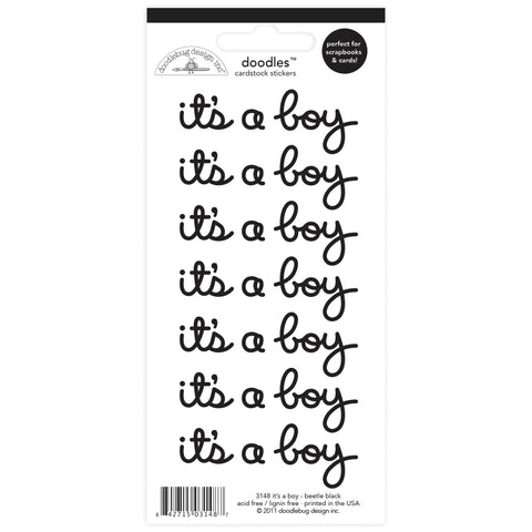 Doodlebug - Special Delivery Boy - Doodlebug Cardstock Stickers Black - 3148