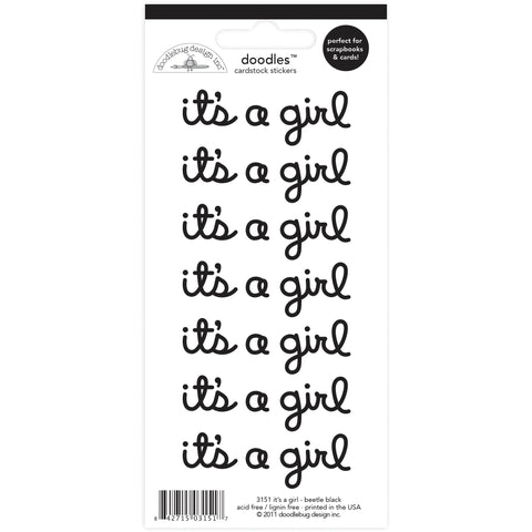 Doodlebug - Bundle of Joy Girl - Doodle Cardstock Stickers Black Girl - 3151