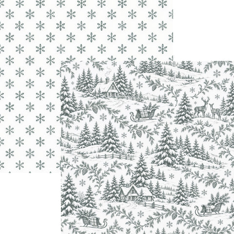 Country Craft Creations - A Silver Frost Decemeber - 12x12 Toile Paper Collection (PREORDER - shipping November 12th)