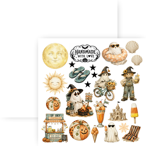 Country Craft Creations - Summerween Ghosts on Vacation / 27 Double-Sided 8x8 Papers