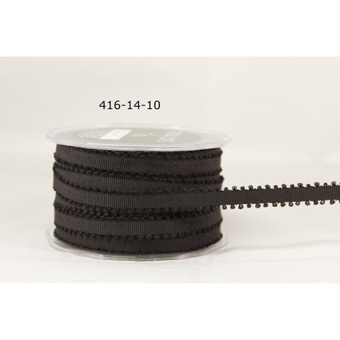 Ribbon - 1/4 inch Grosgrain Ribbon with Picot Edge / Black – Country ...