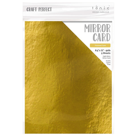 Tonic Studio - Craft Perfect Mirror Cardstock - 8.5"X11" 5/Pkg - High Gloss / Gold