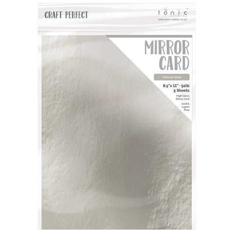 Tonic Studio - Craft Perfect Mirror Cardstock - 8.5"X11" 5/Pkg - High Gloss / Silver