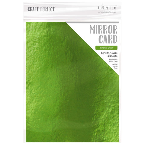 Tonic Studio - Craft Perfect Mirror Cardstock - 8.5"X11" 5/Pkg - High Gloss / Emerald Green