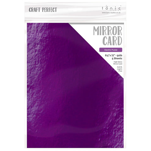 Tonic Studio - Craft Perfect Mirror Cardstock - 8.5"X11" 5/Pkg - High Gloss / Electric Purple