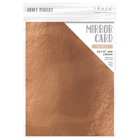 Tonic Studio - Craft Perfect Mirror Cardstock - 8.5"X11" 5/Pkg - High Gloss / Rose Platinum