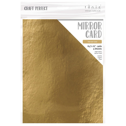 Tonic Studio - Craft Perfect Mirror Cardstock - 8.5"X11" 5/Pkg - High Gloss / Harvest Gold