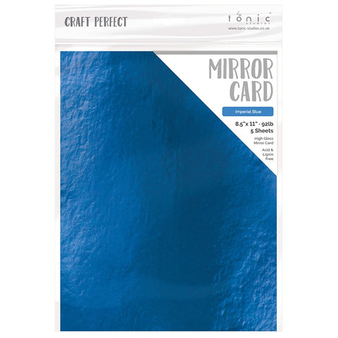 Tonic Studio - Craft Perfect Mirror Cardstock - 8.5"X11" 5/Pkg - High Gloss / Imperial Blue
