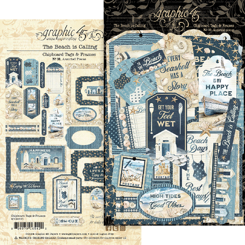 G45 - The Beach Is Calling - Chipboard Tags & Frames