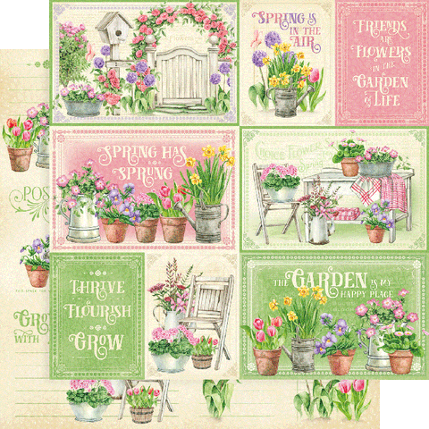 G45 - Grow With Love - 12x12 Single Sheet / Friends and Flowers