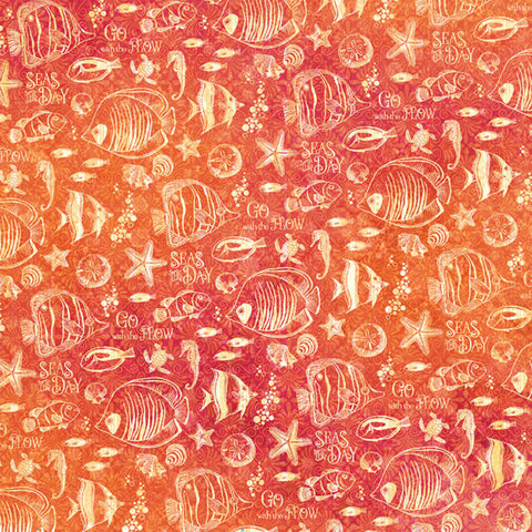 G45 - Seas The Day - 12x12 Single Sheet - Hugs & Fishes