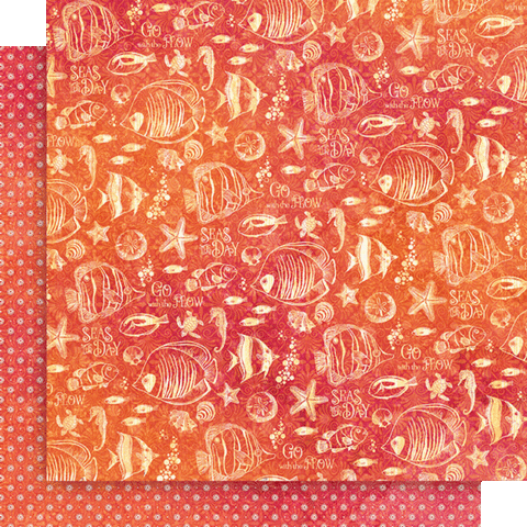 G45 - Seas The Day - 12x12 Single Sheet - Hugs & Fishes