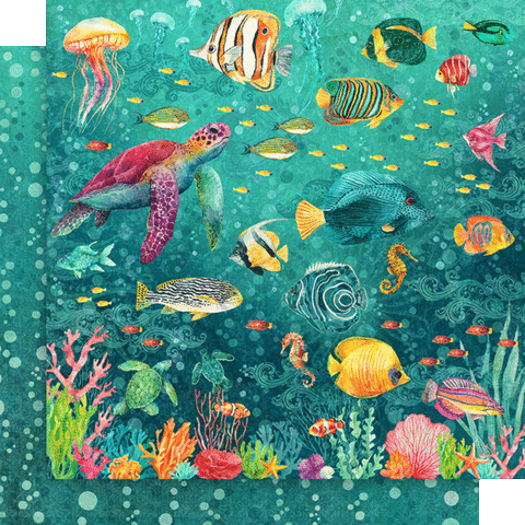 G45 - Seas The Day - 12x12 Single Sheet - Dive into Happiness