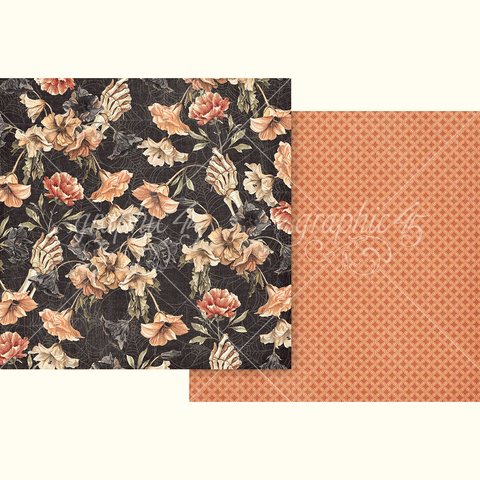 G45 - Ghostly Greetings - 12x12 Single Sheet - Spooky Floral
