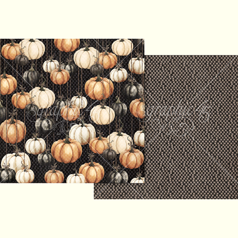 G45 - Ghostly Greetings - 12x12 Single Sheet - Hanging Pumpkins