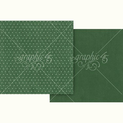 G45 - Deck the Halls - 12x12 Single Sheet - Pattern & Solid - Holly Green