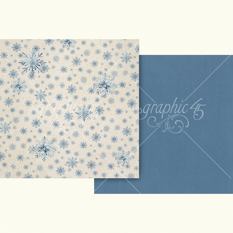G45 - Deck the Halls - 12x12 Single Sheet - Pattern & Solid - Winter Blue