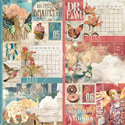 G45 - Journaling Through Time - 12x12 Single Sheet - May & June Layered