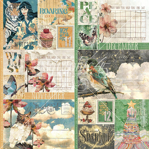 G45 - Journaling Through Time - 12x12 Single Sheet - November & December Layered