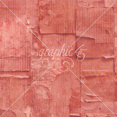 G45 - Journaling Through Time - 12x12 Single Sheet - Flamingo Pink Layered